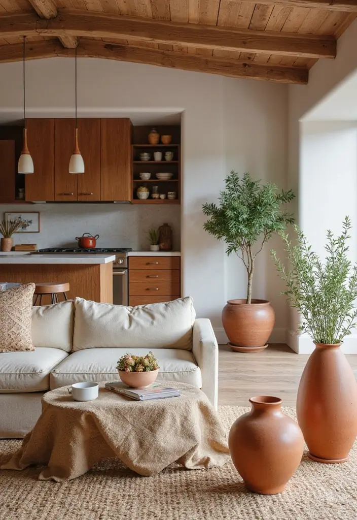 30 Eco-Friendly Home Decor Ideas for Living Room and Kitchen - 11. Terracotta Accents