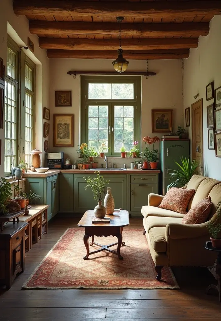 30 Eco-Friendly Home Decor Ideas for Living Room and Kitchen - 7. Vintage Finds