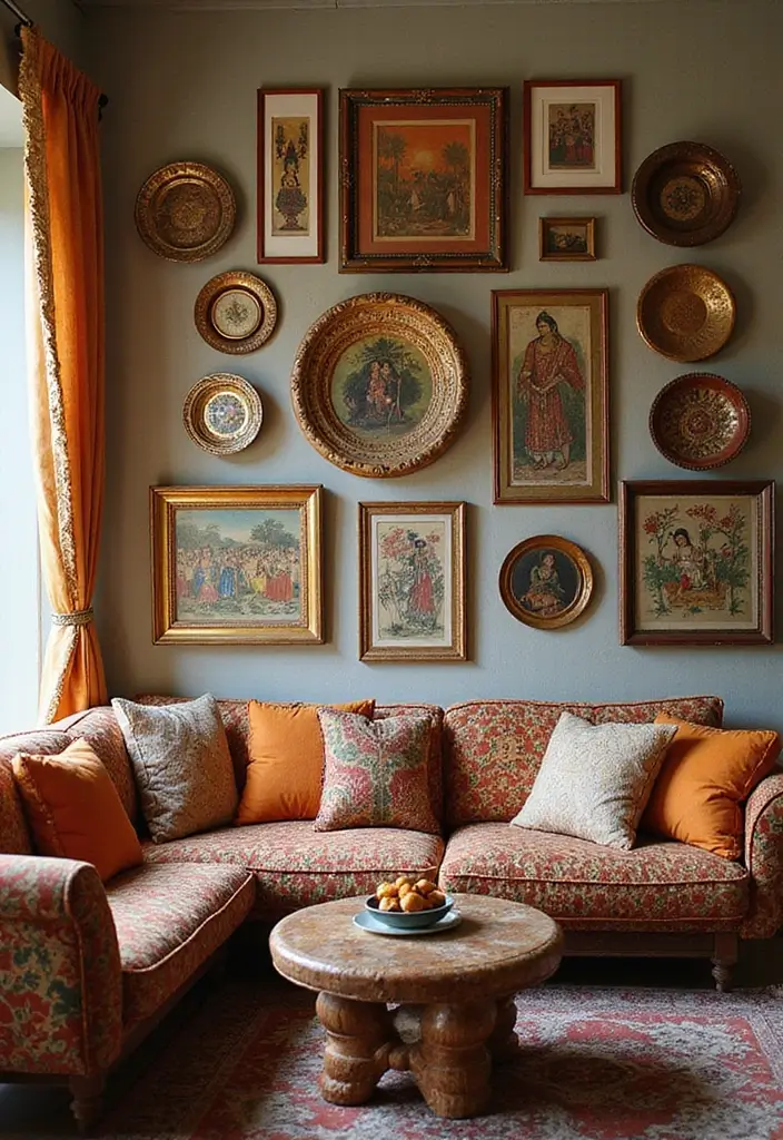 30 Ethnic Home Decor Indian Living Rooms Full of Culture and Warmth - 5. Artistic Wall Decor