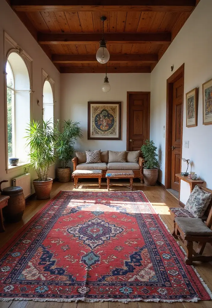 30 Ethnic Home Decor Indian Living Rooms Full of Culture and Warmth - 9. Vibrant Rugs and Carpets