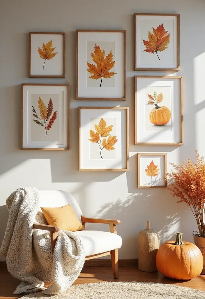 30 Fall Decor Ideas for the Home Boho Style with Earthy Charm - 19. Autumn-Themed Artwork