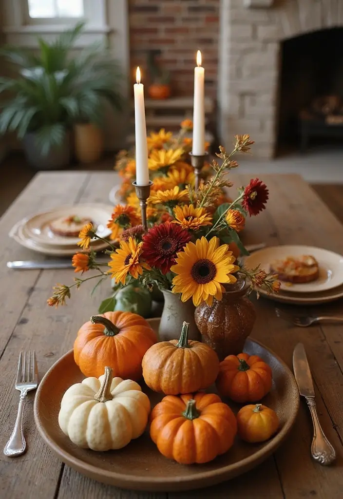 30 Fall Decor Ideas for the Home Boho Style with Earthy Charm - 2. Fall-Inspired Centerpieces