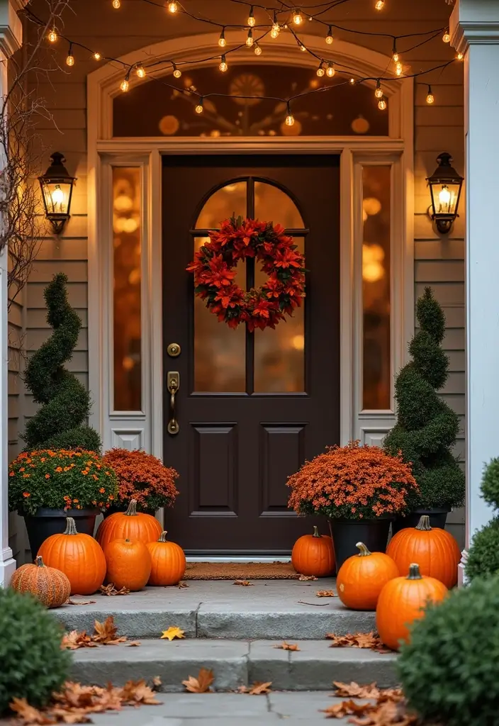 30 Fall Decor Ideas for the Home Boho Style with Earthy Charm - 29. Seasonal Outdoor Decor