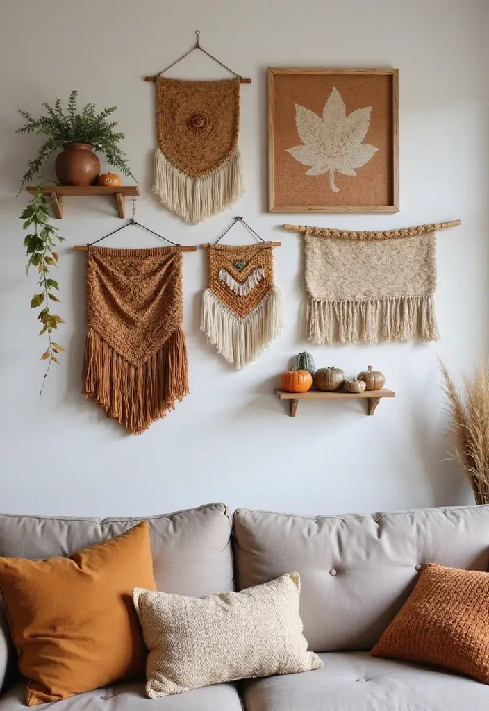 30 Fall Decor Ideas for the Home Boho Style with Earthy Charm - 3. Bohemian Wall Hangings