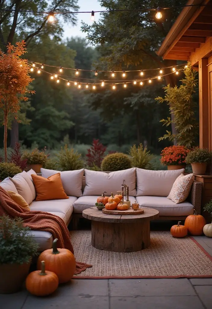 30 Fall Decor Ideas for the Home Boho Style with Earthy Charm - 5. Cozy Outdoor Spaces