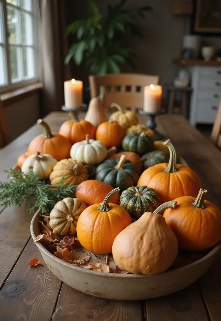 30 Fall Decor Ideas for the Home Boho Style with Earthy Charm - 9. Pumpkin Displays