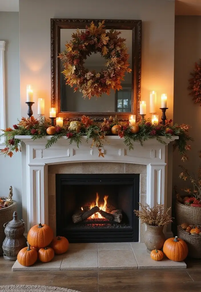 30 Fall Decor Ideas for the Home DIY Projects for Cozy Spaces - 14. Cozy Fireplace Decor