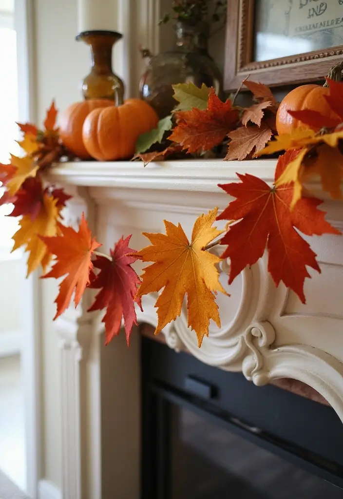 30 Fall Decor Ideas for the Home DIY Projects for Cozy Spaces - 26. Felt Leaf Garland