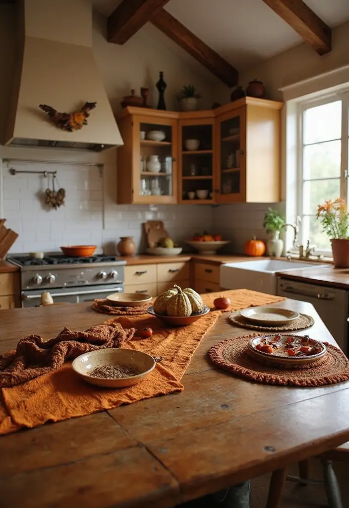 30 Fall Decor Ideas for the Home Kitchens Filled with Seasonal Magic - 19. Layered Textiles
