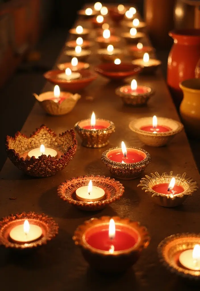 30 Ganesh Decoration Ideas for Eco-Friendly Home Decor DIY - 29. DIY Candle Holders