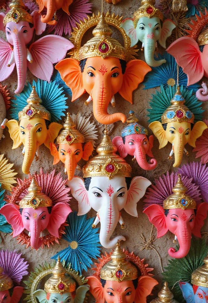 30 Ganesh Decoration Ideas for Eco-Friendly Home Decor DIY - 4. Eco-Friendly Paper Mache Decorations