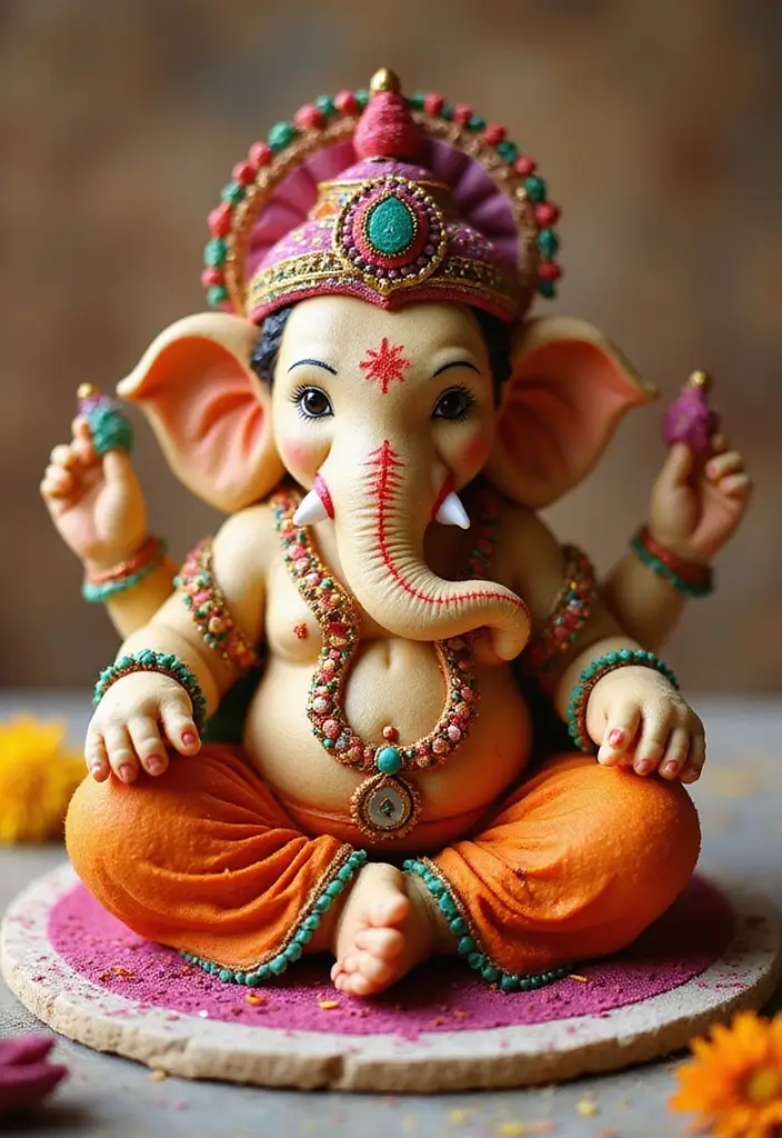 30 Ganesh Decoration Ideas for Eco-Friendly Home Decor DIY - 9. DIY Ganesh Murti with Edible Materials
