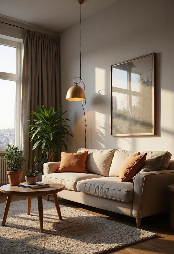 30 Home Decor Ideas for Modern Living Room Design - 10. Sustainable Lighting Solutions