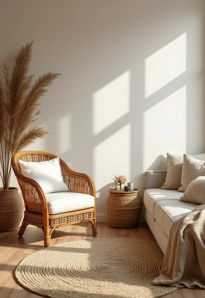 30 Home Decor Ideas for Modern Living Room Design - 19. Woven Elements