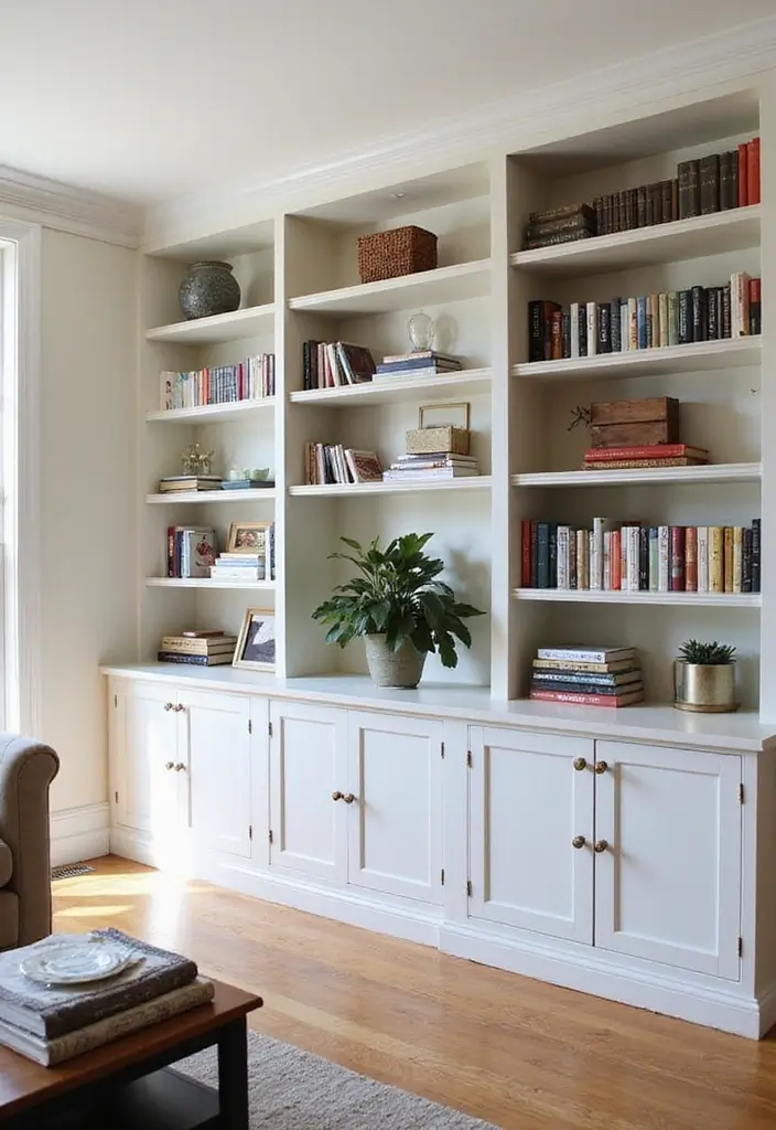 30 Home Decor Ideas for Modern Living Room Design - 22. Custom Built-ins