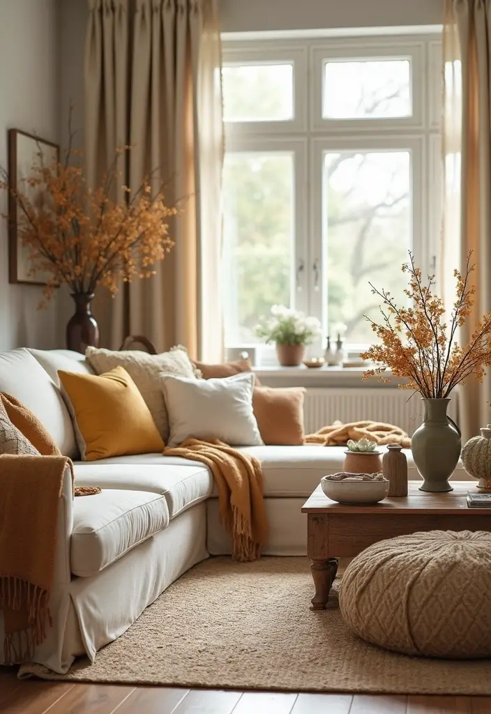 30 Home Decor Ideas for Modern Living Room Design - 25. Seasonal Decor Changes