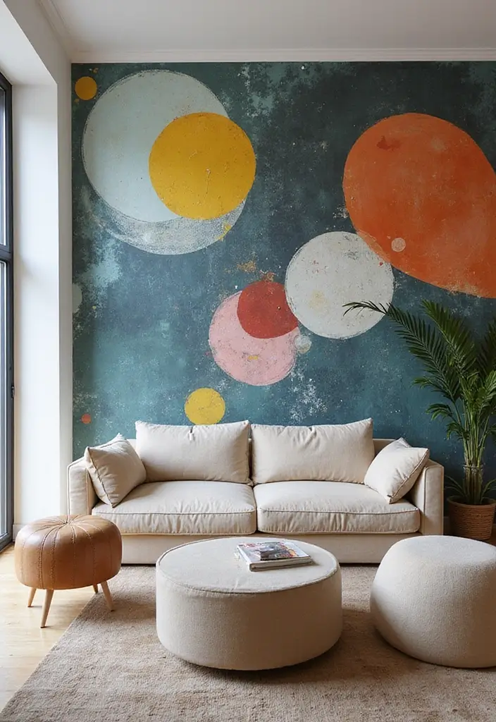 30 Home Decor Ideas for Modern Living Room Design - 9. Artistic Wall Treatments