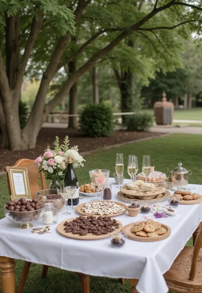30 Romantic Date Night at Home Decor Ideas for an Intimate Setting - 12. Champagne and Chocolate Bar