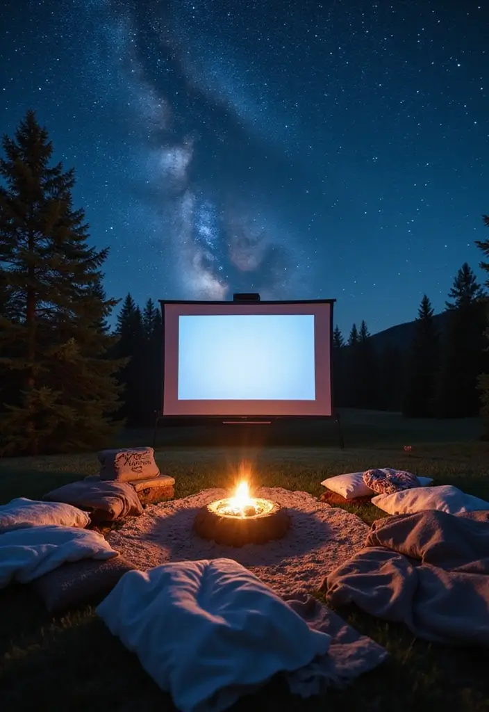30 Romantic Date Night at Home Decor Ideas for an Intimate Setting - 13. Outdoor Movie Night