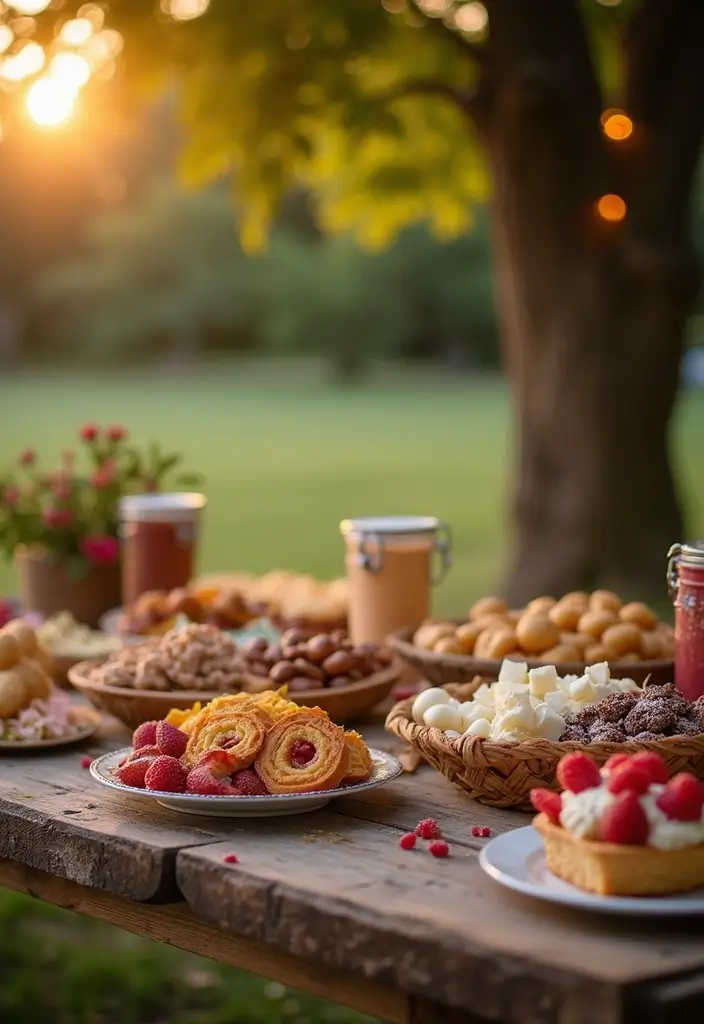 30 Romantic Date Night at Home Decor Ideas for an Intimate Setting - 21. Interactive Dessert Display