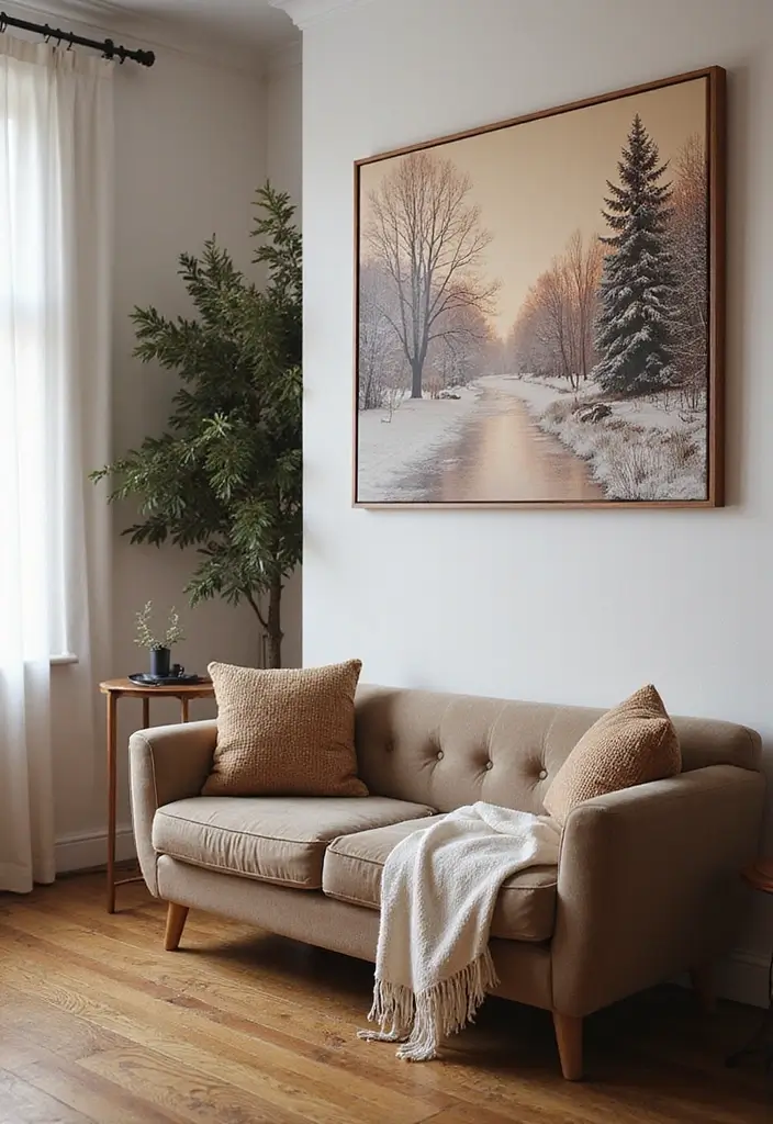 30 Winter Decor Ideas for the Home to Keep It Cozy and Bright - 16. Festive Wall Art