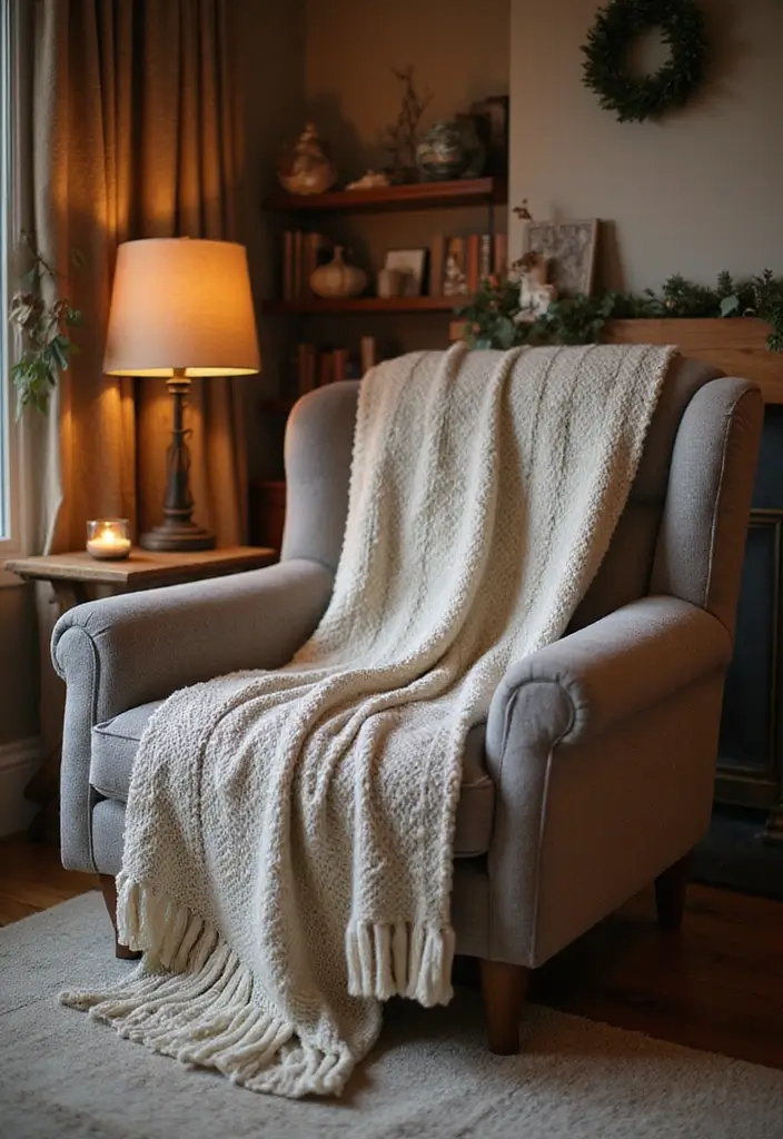 30 Winter Decor Ideas for the Home to Keep It Cozy and Bright - 5. Cozy Knit Throws