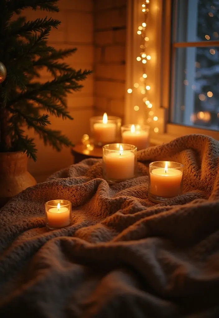 30 Winter Decor Ideas for the Home to Keep It Cozy and Bright - 9. Warm Lighting Choices