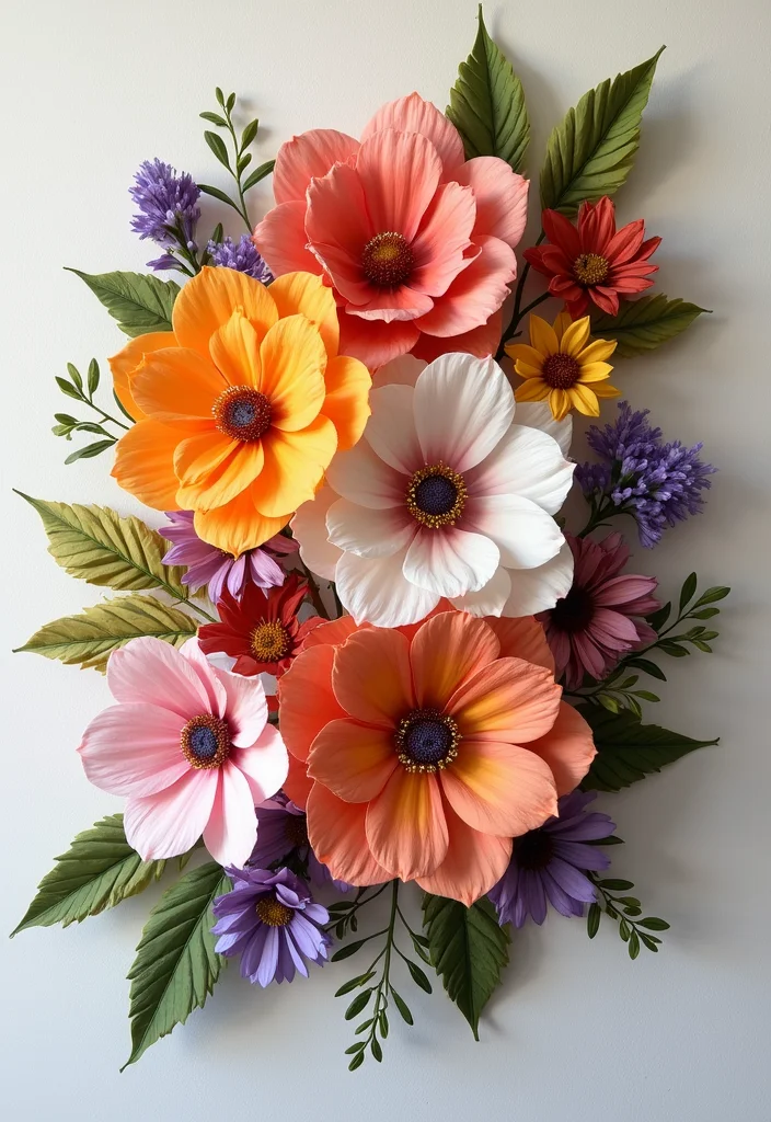 Artificial Flowers Decoration Home Decor: A Blooming Guide with 19 Lively Arrangement Inspirations - 10. Creative Wall Art