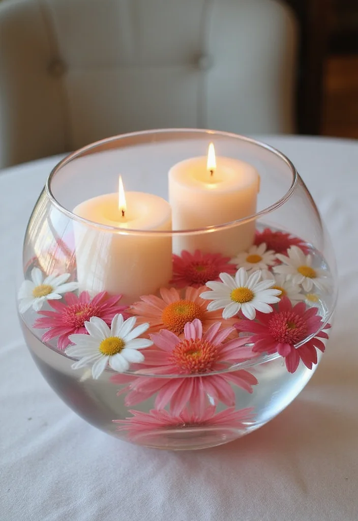 Artificial Flowers Decoration Home Decor: A Blooming Guide with 19 Lively Arrangement Inspirations - 16. Floating Floral Arrangements