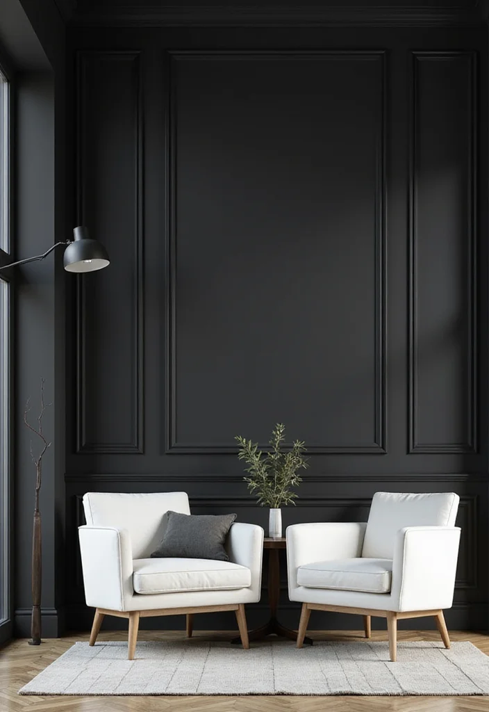 Black and White Home Decor: A Sleek Guide with 17 Modern Monochrome Inspirations - 1. Bold Black Walls