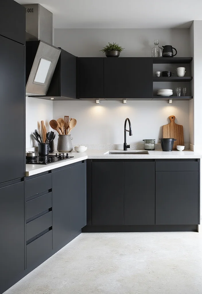 Black and White Home Decor: A Sleek Guide with 17 Modern Monochrome Inspirations - 10. Sleek Kitchen Accents