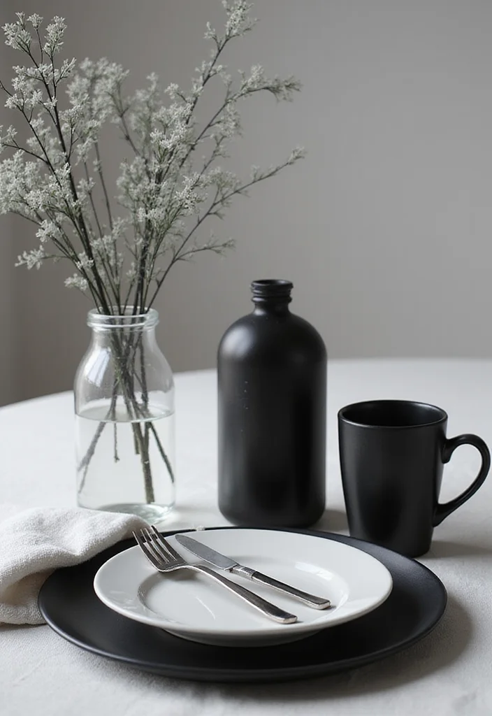 Black and White Home Decor: A Sleek Guide with 17 Modern Monochrome Inspirations - 14. Minimalist Accessories