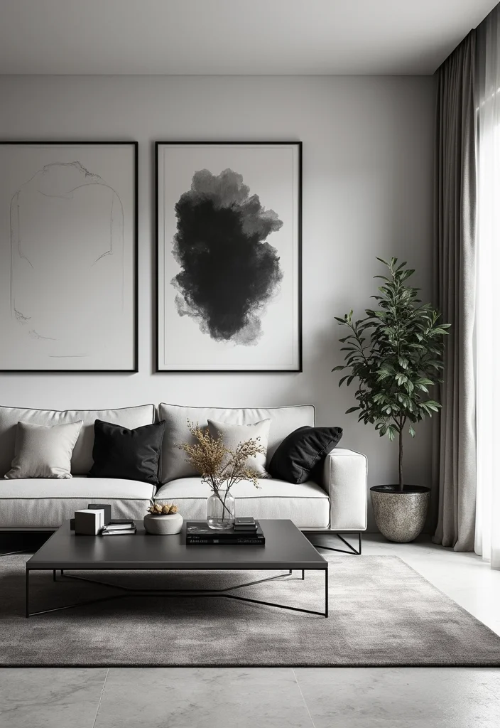 Black and White Home Decor: A Sleek Guide with 17 Modern Monochrome Inspirations - 16. Statement Pieces