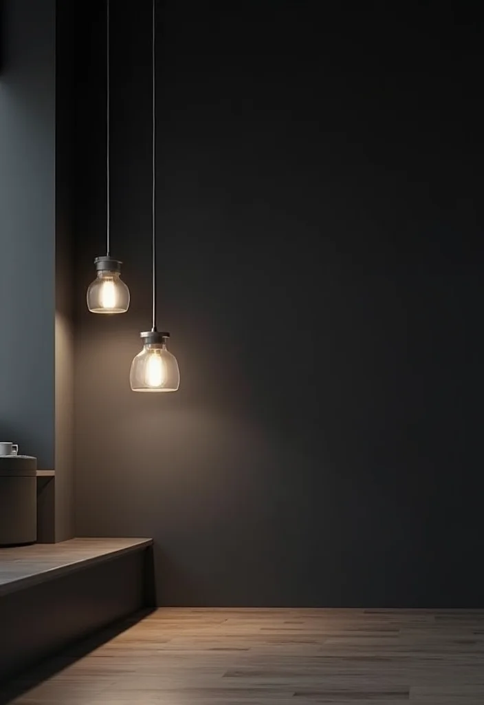 Black and White Home Decor: A Sleek Guide with 17 Modern Monochrome Inspirations - 5. Minimalist Lighting Fixtures