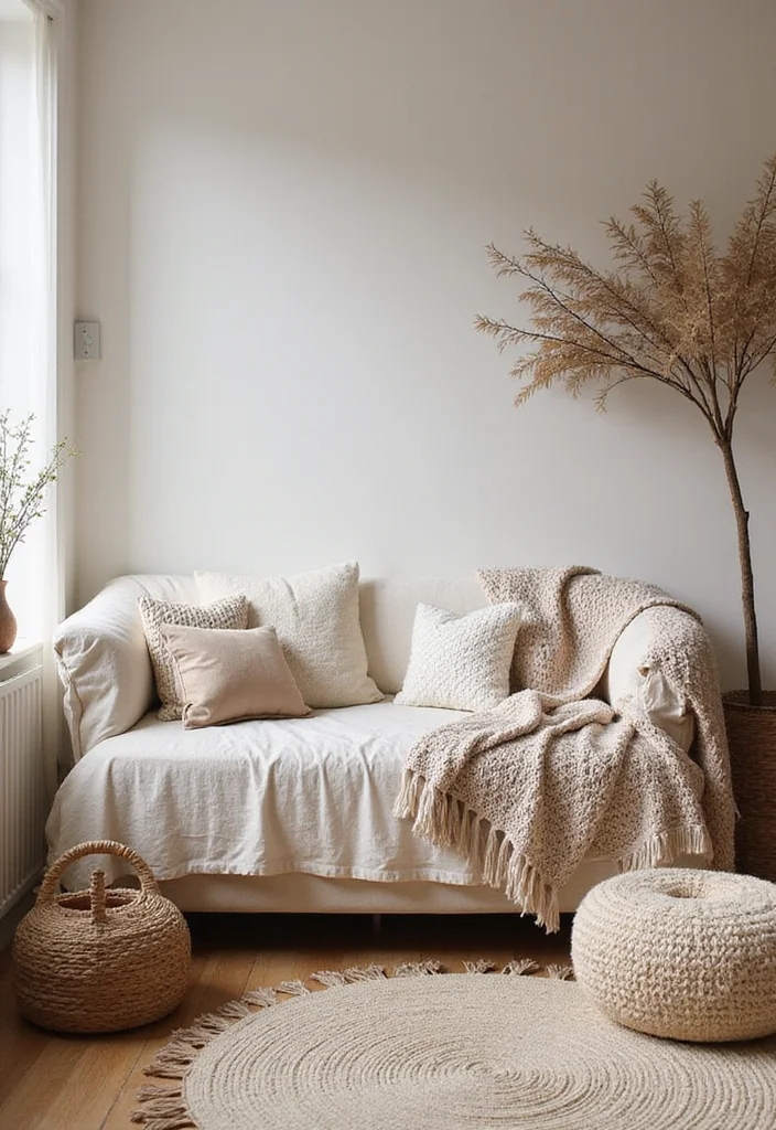 Boho Decor Ideas for the Home: A Free-Spirit Guide with 18 Soft & Eclectic Inspirations - 2. Layer Textures for Cozy Vibes