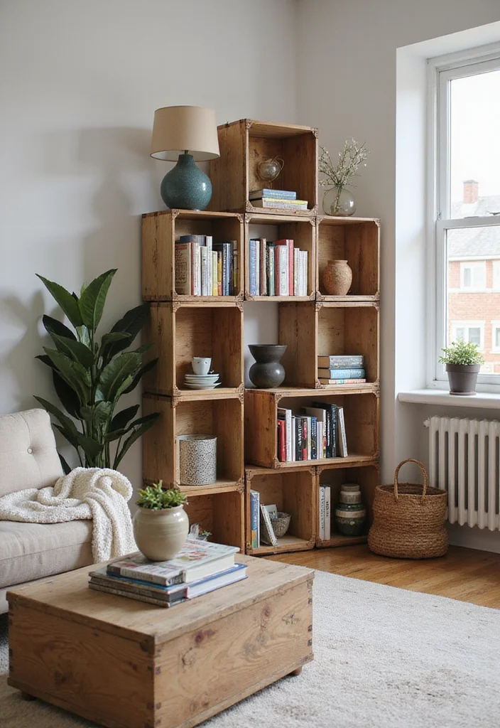 Cheap DIY Home Decor Easy Creative: A Simple Guide with 18 Clever Crafting Inspirations - 11. Upcycled Crate Storage