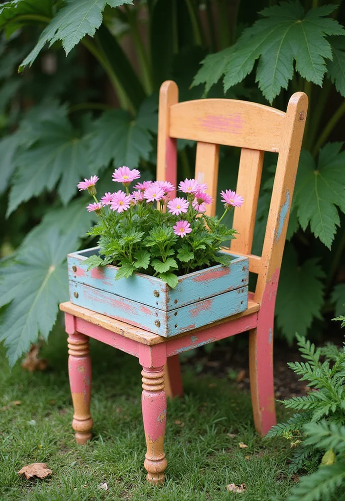 Cheap DIY Home Decor Easy Creative: A Simple Guide with 18 Clever Crafting Inspirations - 14. Repurposed Chair Planters