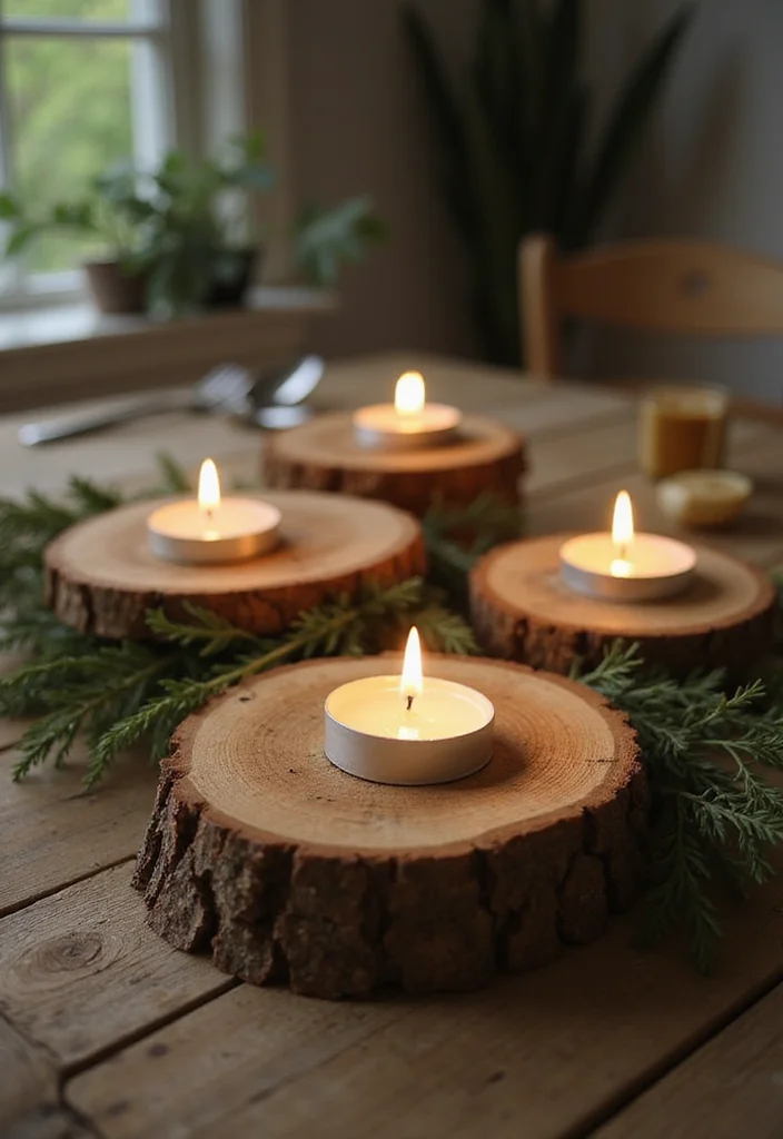 Cheap DIY Home Decor Easy Creative: A Simple Guide with 18 Clever Crafting Inspirations - 15. DIY Candle Holders from Wood Slices