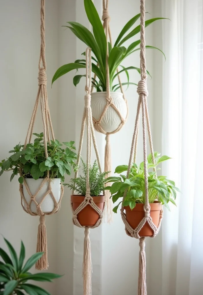 Cheap DIY Home Decor Easy Creative: A Simple Guide with 18 Clever Crafting Inspirations - 8. DIY Macrame Plant Hangers