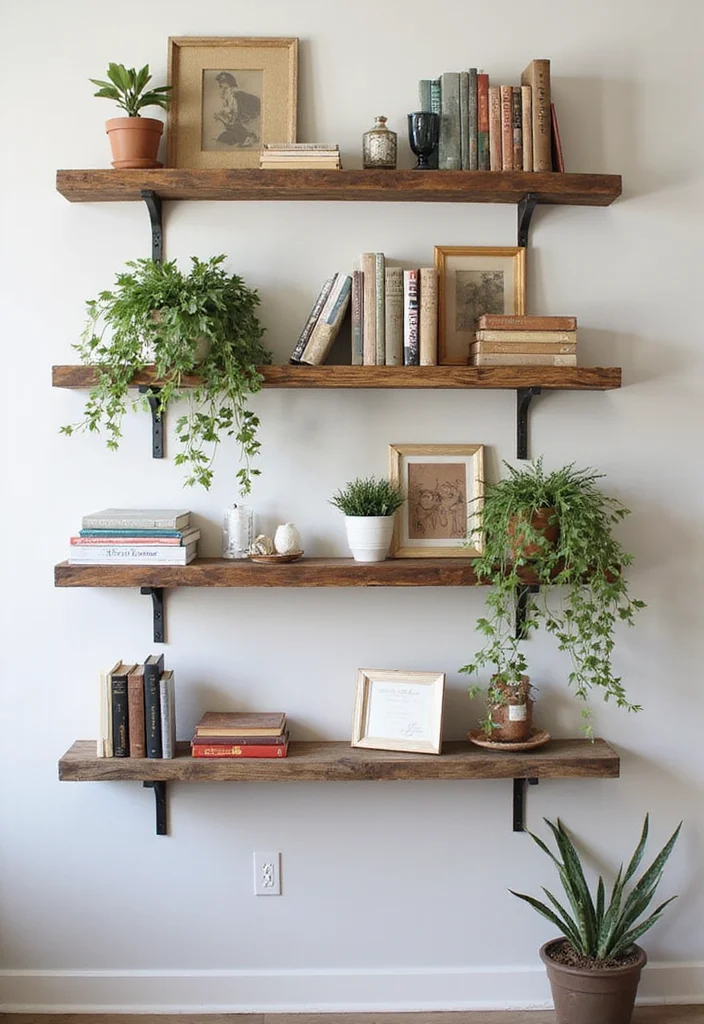 Crafts for Adults Home Decor: A Stylish Guide with 19 Sophisticated Handmade Inspirations - 1. Upcycled Wood Shelves