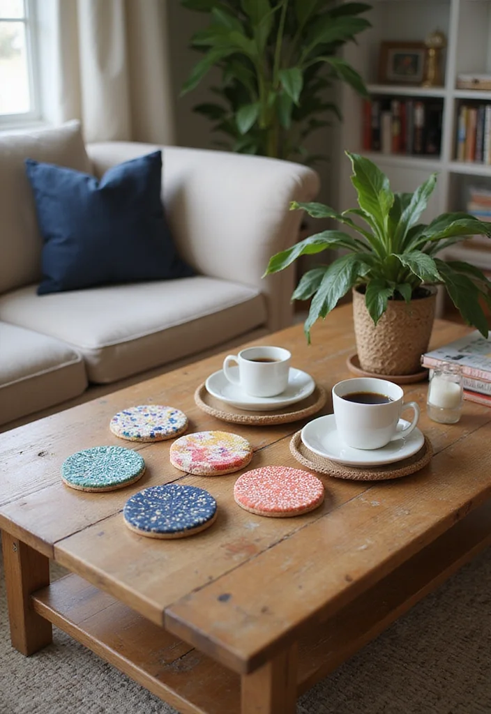 Crafts for Adults Home Decor: A Stylish Guide with 19 Sophisticated Handmade Inspirations - 14. Customized Coasters