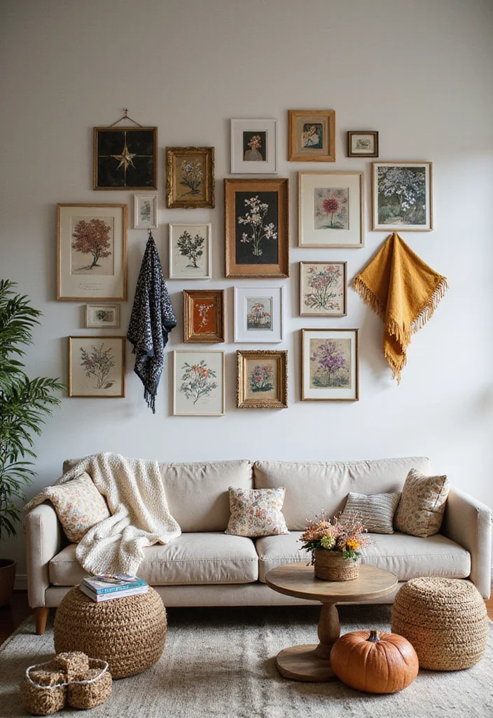 Cute Home Decor Ideas Living Room: A Cozy Guide with 17 Playful Styling Inspirations - 13. Creative Wall Art Displays