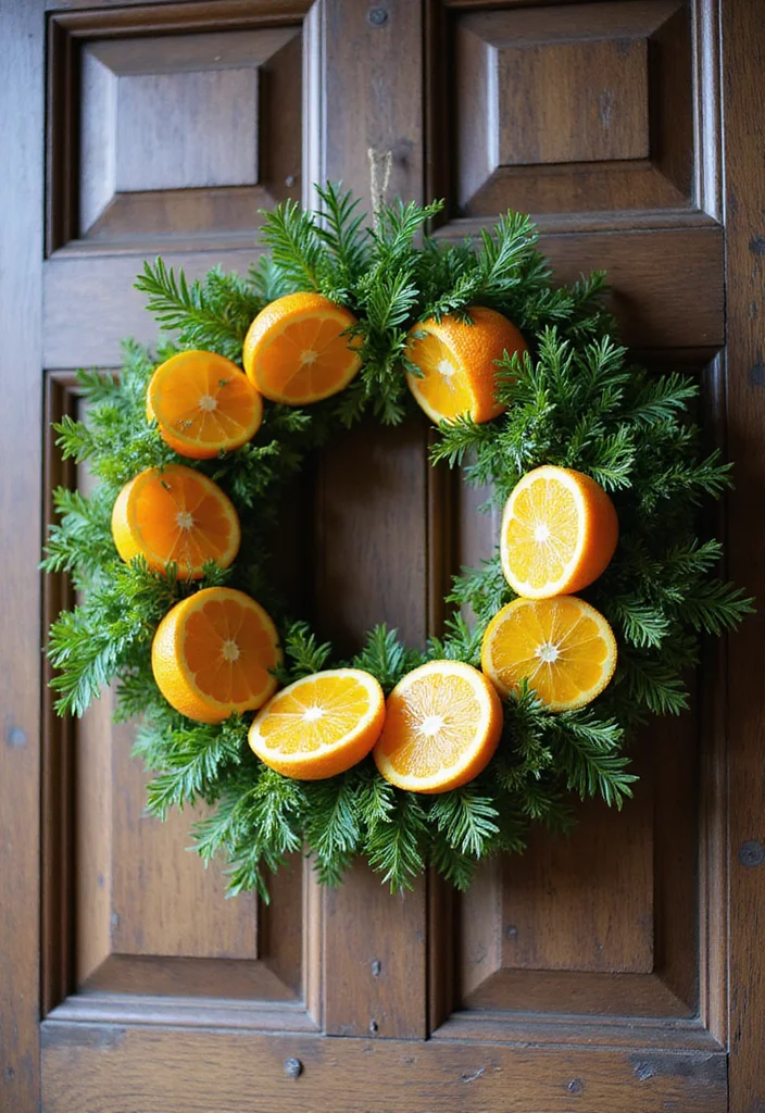 DIY Christmas Decorations for Home Decor: A Heartwarming Guide with 18 Festive Creative Inspirations - 4. Citrus and Herb Wreath