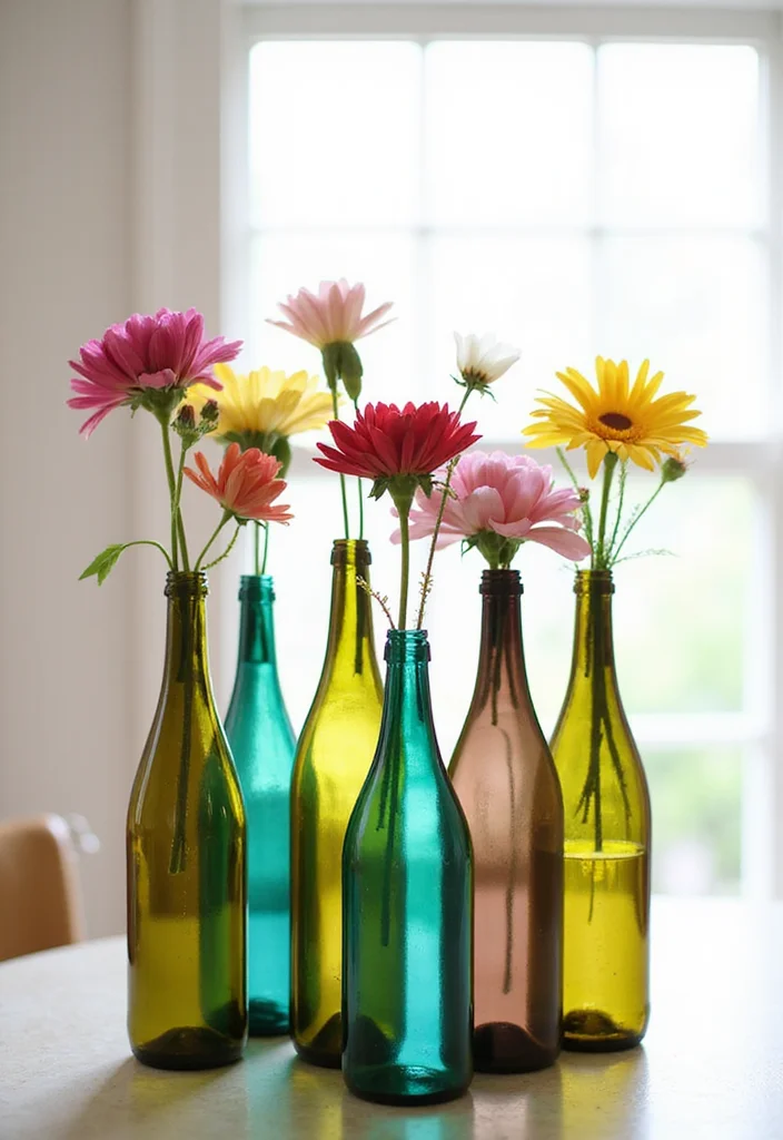 DIY Crafts for Home Decor: A Handmade Guide with 18 Stylish Project Inspirations - 1. Upcycled Wine Bottle Vases