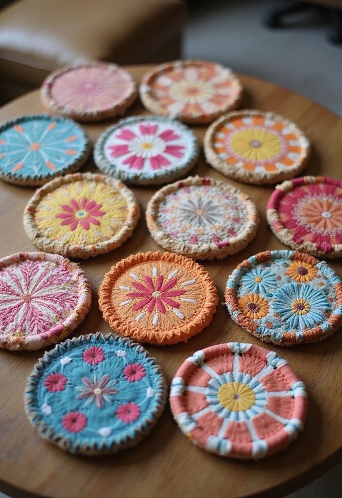 DIY Crafts for Home Decor: A Handmade Guide with 18 Stylish Project Inspirations - 10. Handmade Fabric Coasters
