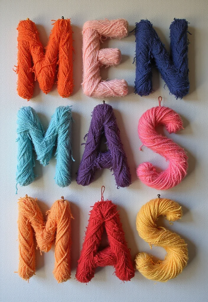 DIY Crafts for Home Decor: A Handmade Guide with 18 Stylish Project Inspirations - 15. Yarn-Wrapped Letters