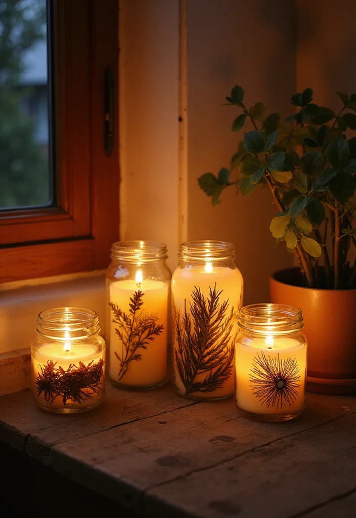 DIY Crafts for Home Decor: A Handmade Guide with 18 Stylish Project Inspirations - 6. Eco-Friendly Candle Jars