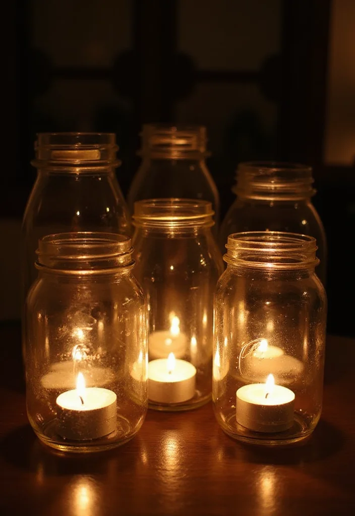 DIY Crafts for Home Decor: A Handmade Guide with 18 Stylish Project Inspirations - 9. Upcycled Glass Jar Lanterns