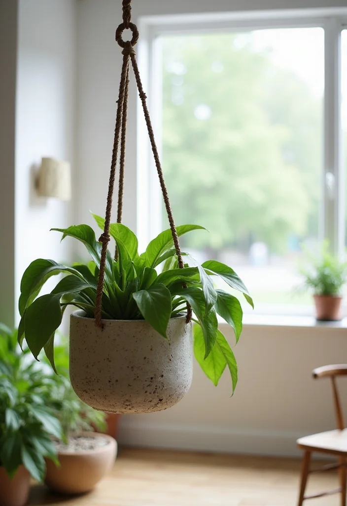 DIY Creative Crafts Home Decor: A Fun Guide with 17 Artistic Handmade Inspirations - 12. Plant Hanger from Recycled Materials