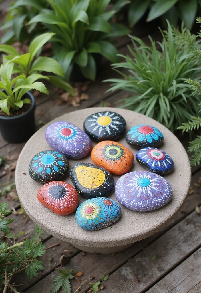 DIY Creative Crafts Home Decor: A Fun Guide with 17 Artistic Handmade Inspirations - 13. Painted Rock Decor